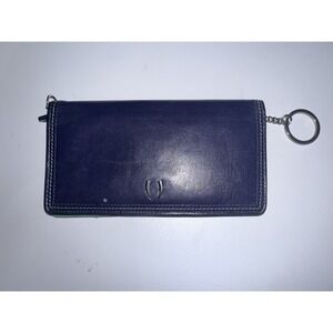 TUSK Blue Green Pebbled Leather Slim Bifold Card Cash Wallet Size Medium U